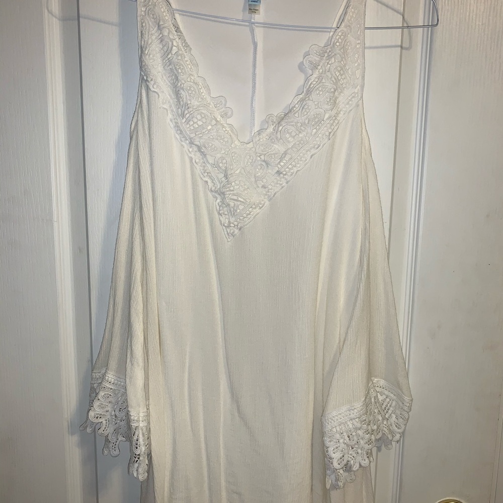 She + Sky white lace dress semi formal slip